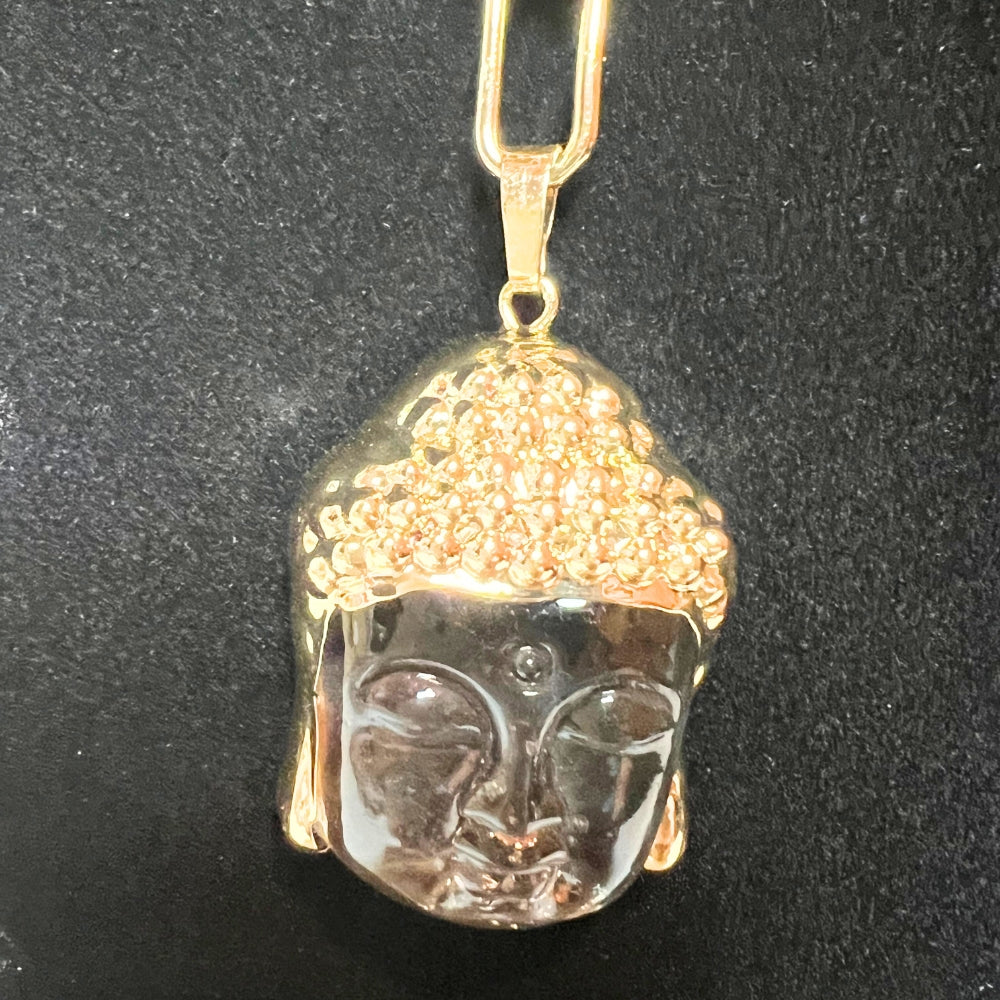 18' Paper Click necklace w/ Clear Budha